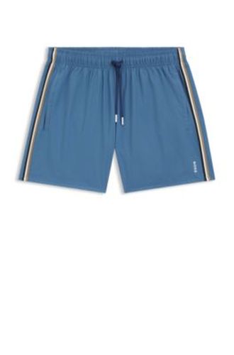 Short de bain avec rayures emblématiques et logo - Boss - Modalova