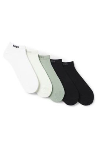 Lot de cinq paires de chaussettes basses en coton mélangé avec logo - Boss - Modalova