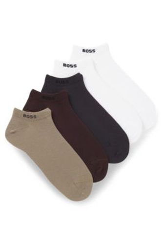 Lot de cinq paires de chaussettes basses en coton mélangé avec logo - Boss - Modalova