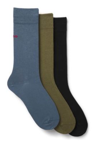 Lot de trois paires de chaussettes de longueur régulière avec logos - HUGO - Modalova