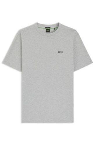 T-shirt en coton stretch avec détail logoté - Boss - Modalova