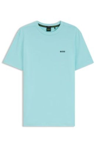 T-shirt en coton stretch avec détail logoté - Boss - Modalova