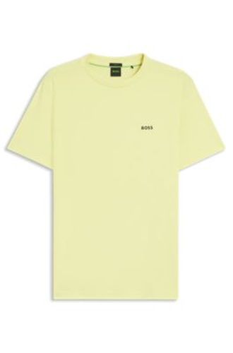 T-shirt en coton stretch avec détail logoté - Boss - Modalova