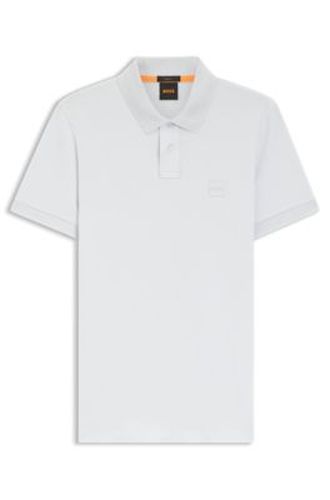 Polo Slim en coton stretch à patch logo - Boss - Modalova