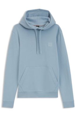 Sweat à capuche en molleton de coton avec patch logo - Boss - Modalova
