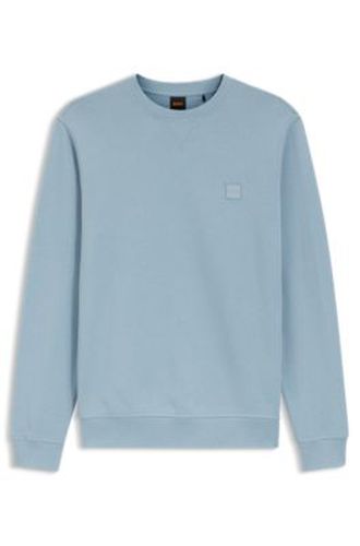 Sweat en molleton de coton avec patch logo - Boss - Modalova