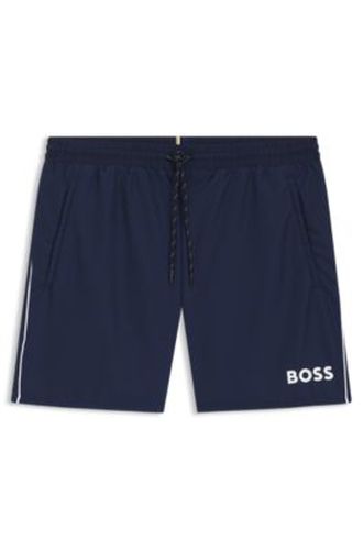 Short de bain à logo contrastant et liseré - Boss - Modalova