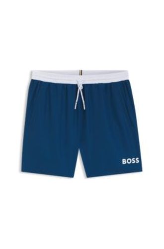 Short de bain à logo contrastant et liseré - Boss - Modalova