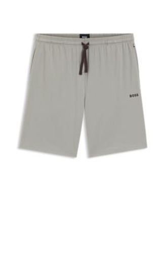 Short en coton stretch à logo brodé - Boss - Modalova