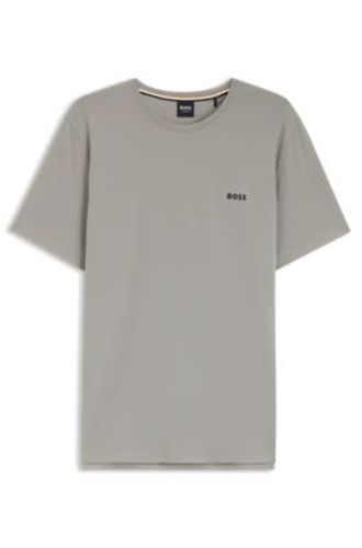 T-shirt en coton stretch à logo brodé - Boss - Modalova