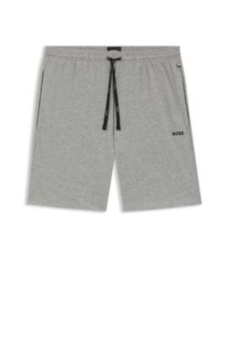 Short en coton stretch à logo brodé - Boss - Modalova