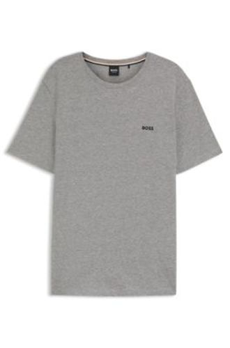 T-shirt en coton stretch à logo brodé - Boss - Modalova