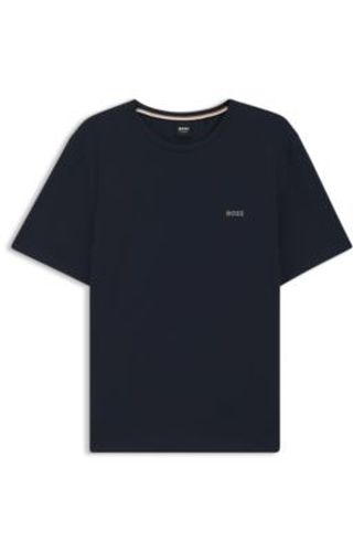 T-shirt en coton stretch à logo brodé - Boss - Modalova