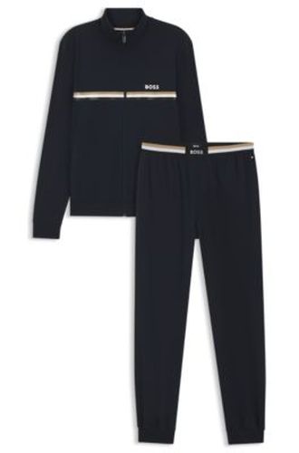 Ensemble de survêtement en coton stretch avec logo et bande emblématique - Boss - Modalova