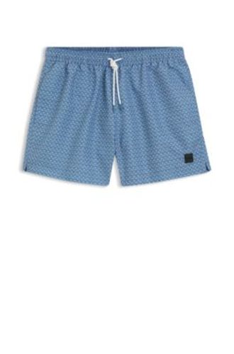 Short de bain imprimé avec badge logoté - Boss - Modalova