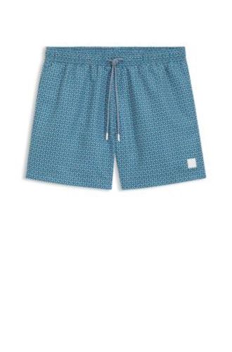 Short de bain à micro-imprimé et badge logoté - Boss - Modalova