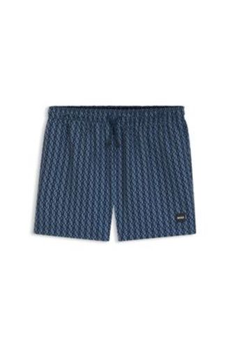 Short de bain imprimé avec badge logoté - Boss - Modalova