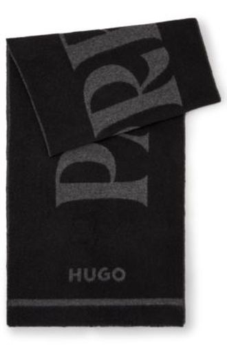 Écharpe en laine mélangée avec logos revisités - HUGO - Modalova