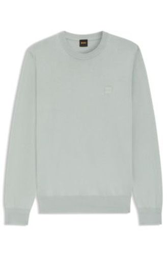 Pull en coton mélangé avec écusson logo - Boss - Modalova