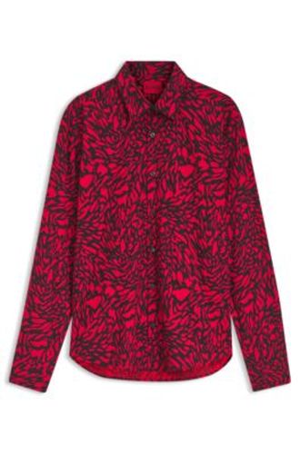 Chemise Slim en popeline de coton imprimée - HUGO - Modalova