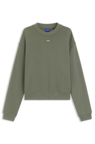 Sweat en molleton de coton avec étiquette logotée - HUGO - Modalova