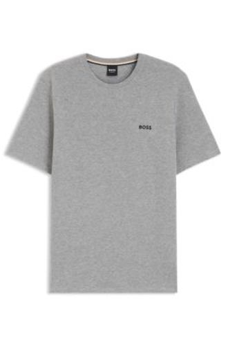 T-shirt de pyjama en coton mélangé à logo brodé - Boss - Modalova