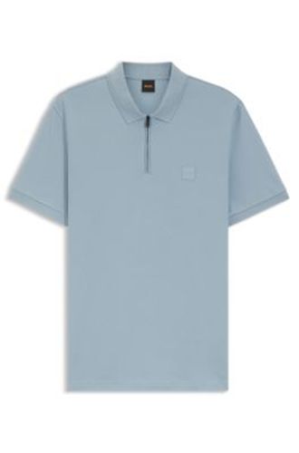 Polo Slim Fit en coton stretch à patch logo - Boss - Modalova