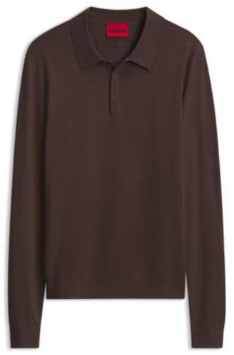 Polo Slim en maille avec logo au dos - HUGO - Modalova