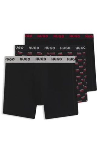 Lot de trois boxers longs en coton stretch - HUGO - Modalova