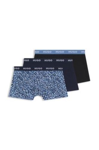 Lot de trois boxers courts en coton stretch avec taille logotée - HUGO - Modalova