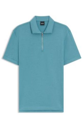 Polo en tissage piqué avec encolure zippée - Boss - Modalova