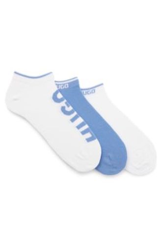 Lot de trois paires de chaussettes basses avec logos - HUGO - Modalova