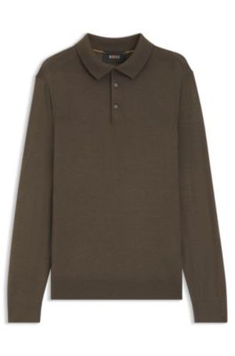 Polo en maille de laine, soie et cachemire - Boss - Modalova