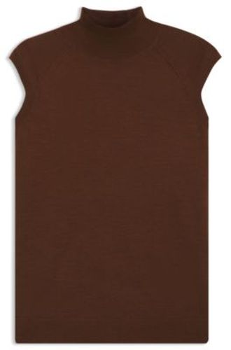 Pull en laine mérinos sans manches à col montant - Boss - Modalova