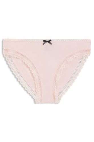 Slip à la coupe Regular Rise en microfibre stretch avec finition en dentelle - HUGO - Modalova