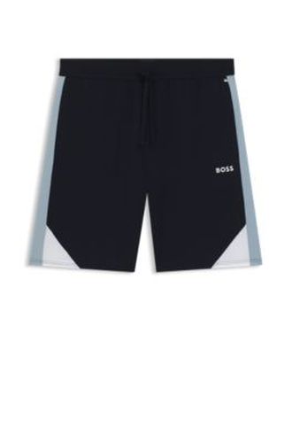 Short de pyjama en coton mélangé à empiècements contrastants - Boss - Modalova