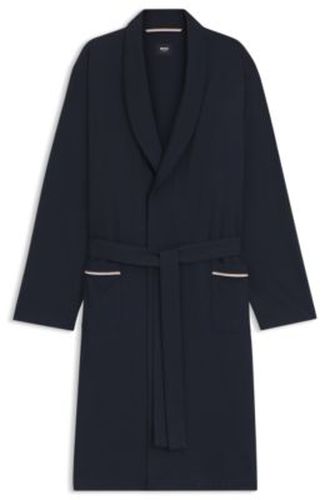 Peignoir en jersey de coton avec logo brodé - Boss - Modalova