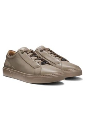 Gary baskets en cuir brossé à lacets élastiques - Boss - Modalova