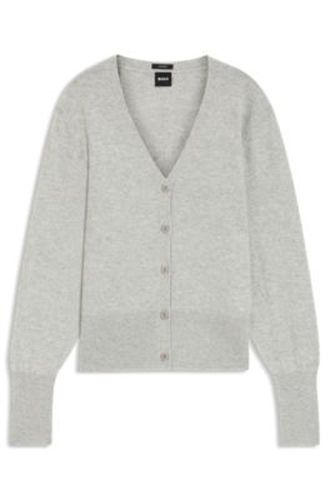 Cardigan Relaxed en cachemire avec finitions côtelées - Boss - Modalova