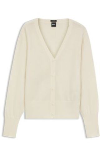 Cardigan Relaxed en cachemire avec finitions côtelées - Boss - Modalova