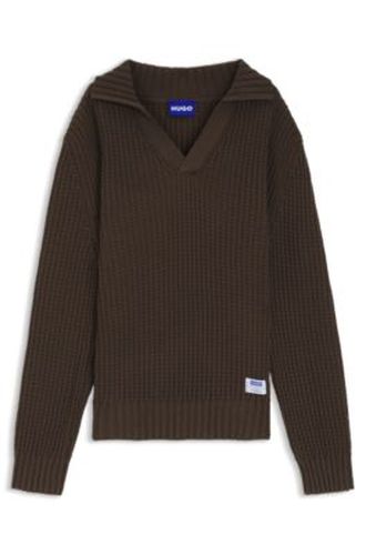 Pull Oversize à la structure gaufrée et col Johnny - HUGO - Modalova