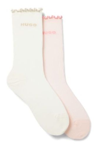 Lot de deux paires de chaussettes mi-mollet avec chevilles à voant - HUGO - Modalova