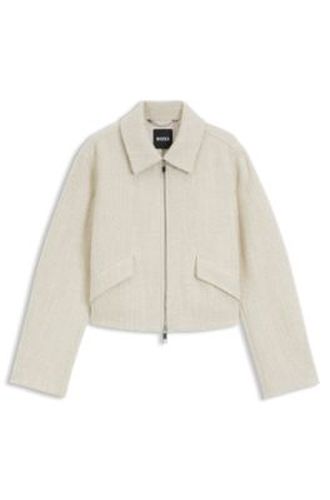 Manteau en maille bouclette avec fermeture éclair à double curseur - Boss - Modalova
