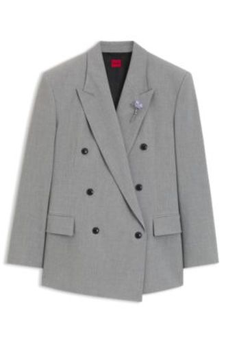Veste Relaxed avec broche fleur en émail - HUGO - Modalova