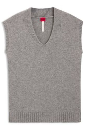 Pull sans manches en laine mélangée - HUGO - Modalova