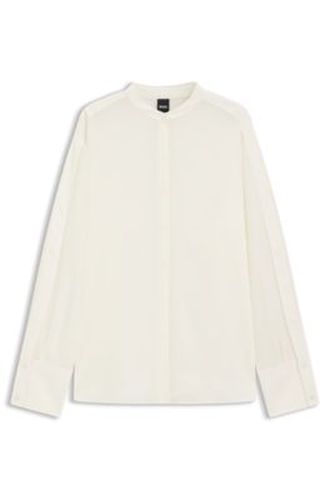 Chemisier Regular en soie lavée au sable avec poignets ajustables - Boss - Modalova