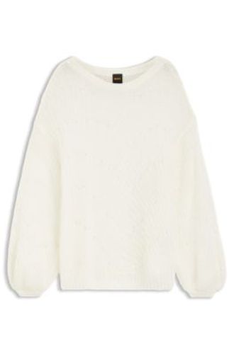 Pull en maille ajourée de laine mélangée - Boss - Modalova