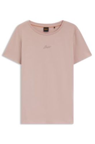 T-shirt Slim en coton à logo brodé - Boss - Modalova