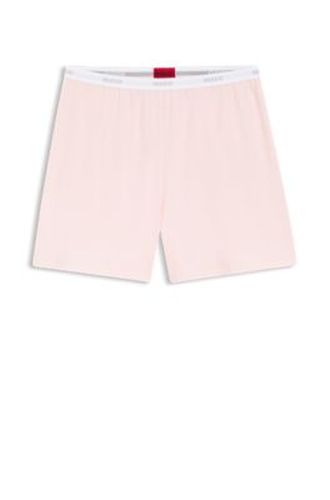 Short de pyjama en jersey de coton stretch avec taille logotée - HUGO - Modalova