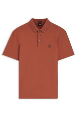 Polo en coton mercerisé avec monogramme double B - Boss - Modalova